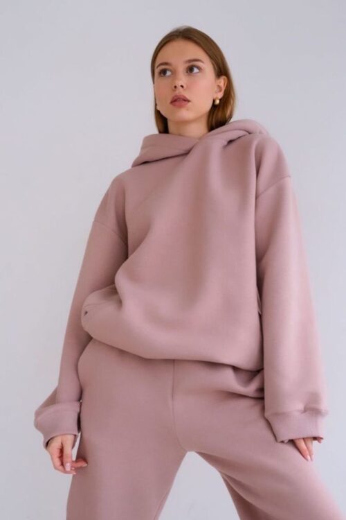 Sweatshirt & Wide-Leg Trouser – Minimal Logo Design