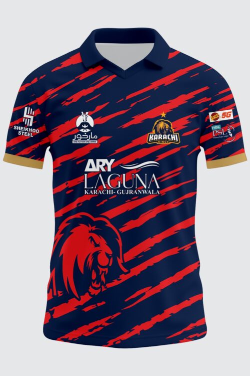 Zaibkaar “Karachi Kings Edition” 2026 Jersey – Royal Blue & Crimson Pulse