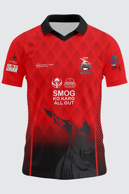 Zaibkaar “Lahore Qalandars Edition” 2026 Jersey – Crimson Spark & Obsidian