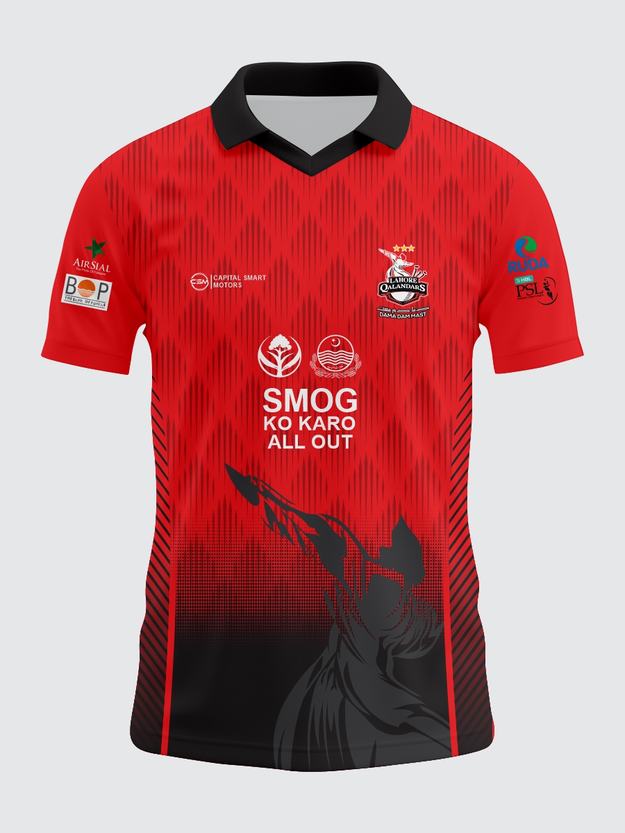 Zaibkaar "Lahore Qalandars Edition" 2026 Jersey β Crimson Spark & Obsidian