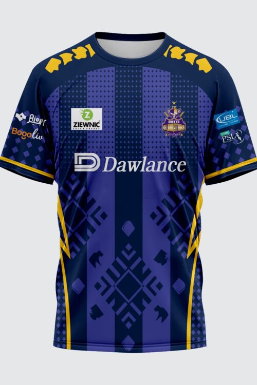 Zaibkaar “Quetta Gladiators Edition” 2026 Jersey – Imperial Purple & Gold Shatter
