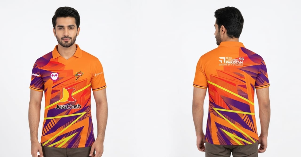 Zaibkaar "Pindiz Home Edition" 2026 Jersey β Electric Blue & Solar Orange - Image 3